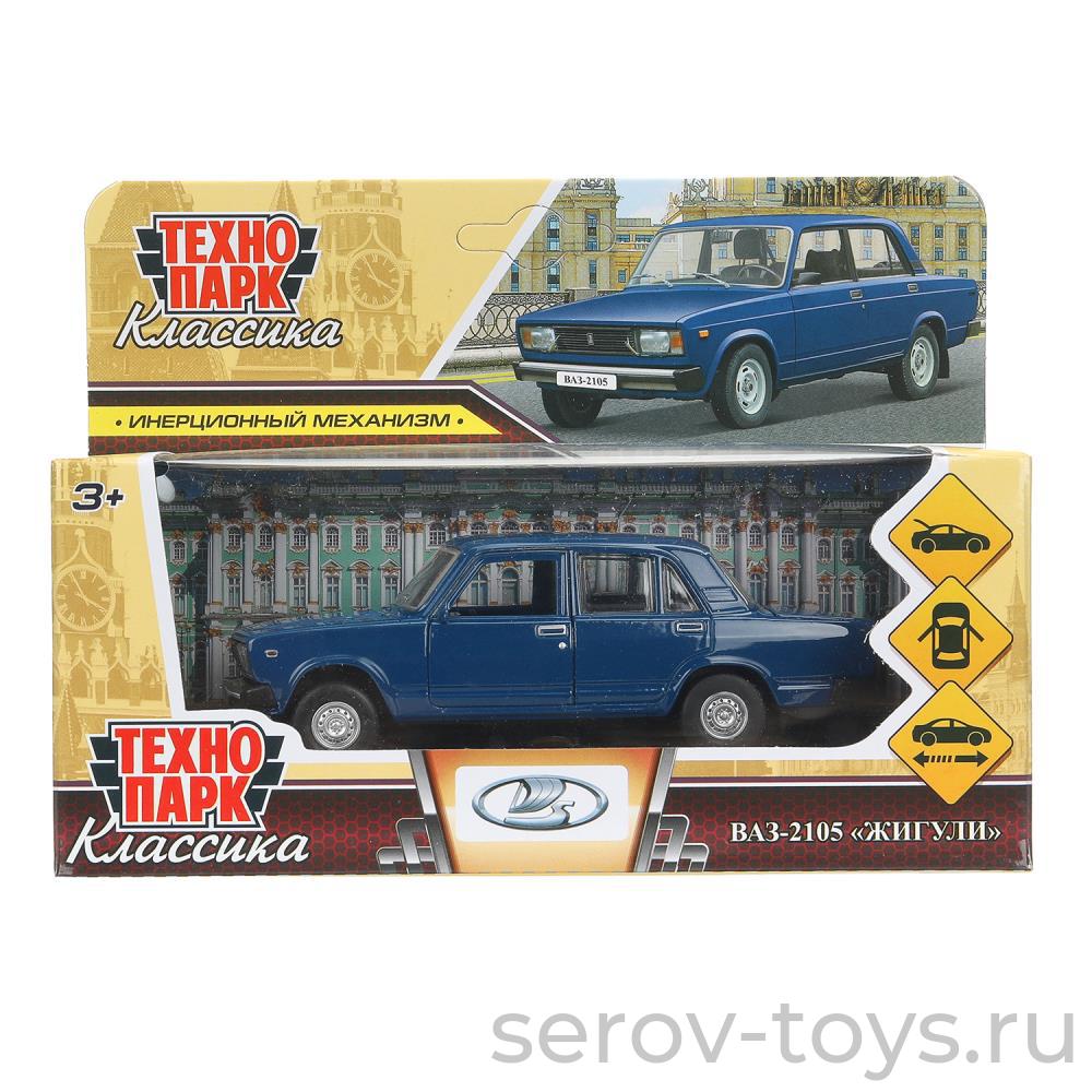 Модель Технопарк LADA ВАЗ-2105 Жигули 2105-12-BU-WOD Классика Темно-синяя в кор