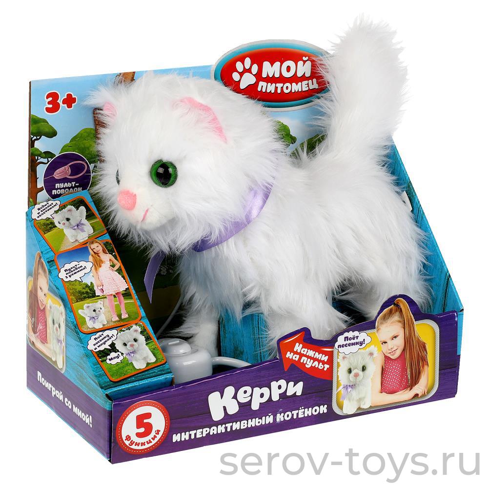 Котенок Керри HTJ2224 на поводке 22см в кор Мой питомец