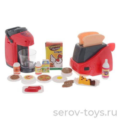 Набор кухонной техники с продуктами 00661 2шт свет звук в кор Помогаю маме