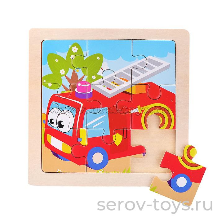 Пазл D0440 Пожарная машина 11x11x1см Щепочка