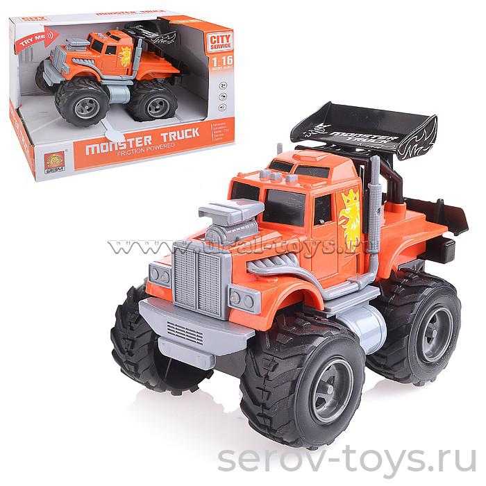Машина инерц 1:16 WY700B Джип оранжевый свет звук Wenyi