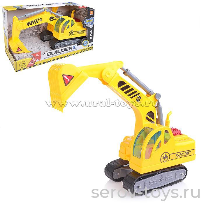 Машина инерц 1:18 WY306S Экскаватор свет звук Wenyi