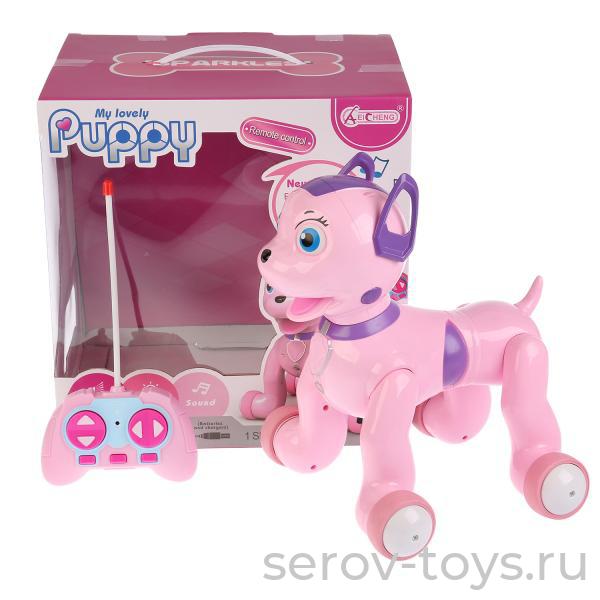 Собака р/у 1035А на аккум звук свет в кор