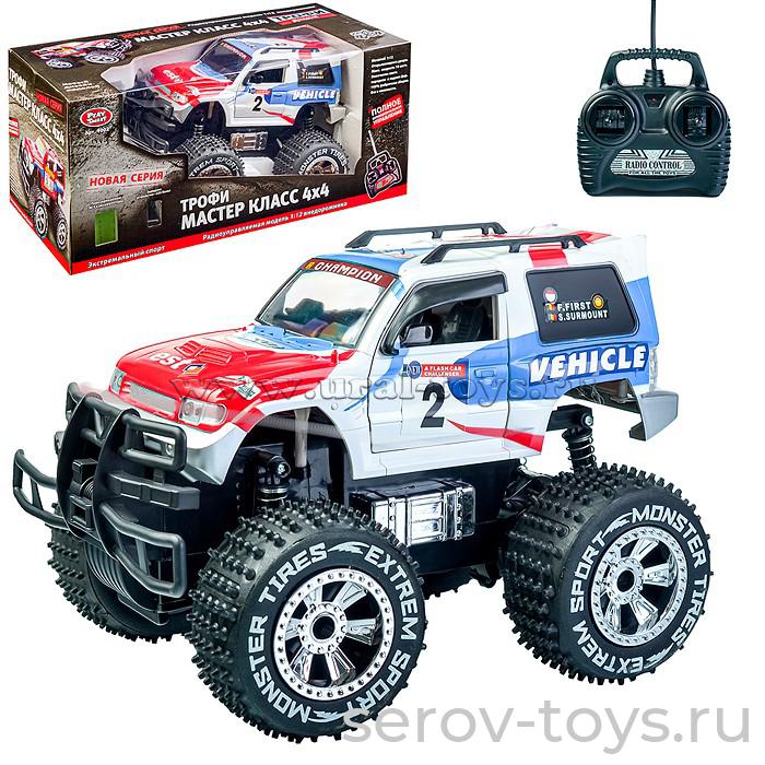 БЕЗ СКИДОК Машина Джип р/у 9002 Трофи Мастер ( свет фар, открываются двери) с аккум в кор