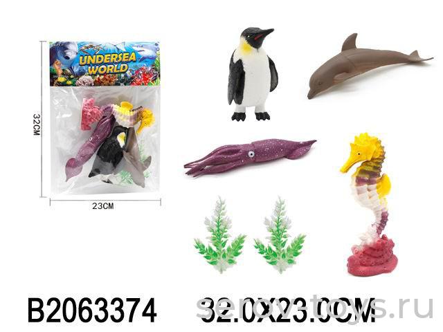 Набор животных 502-3Q Подводный мир 4шт в пак