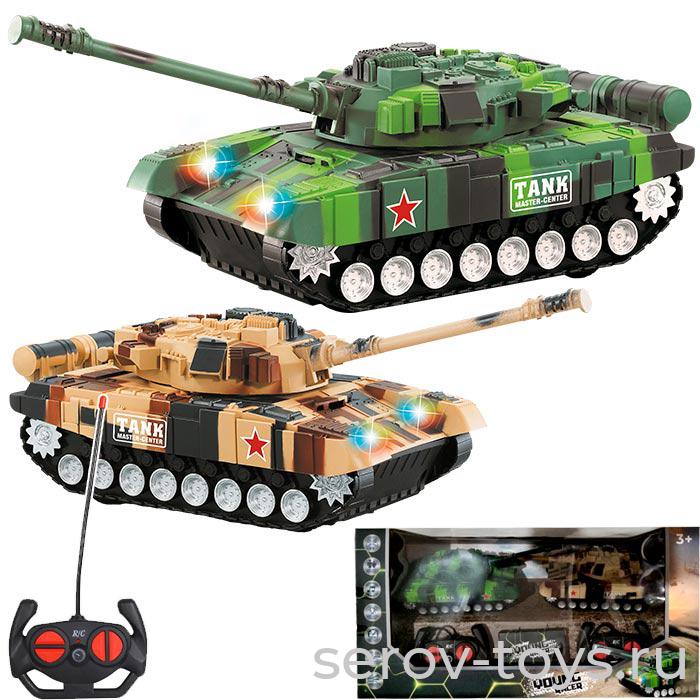 Танк р/у 987-T8YSDY Танковый бой на аккум USB зарядка в кор Young Racer