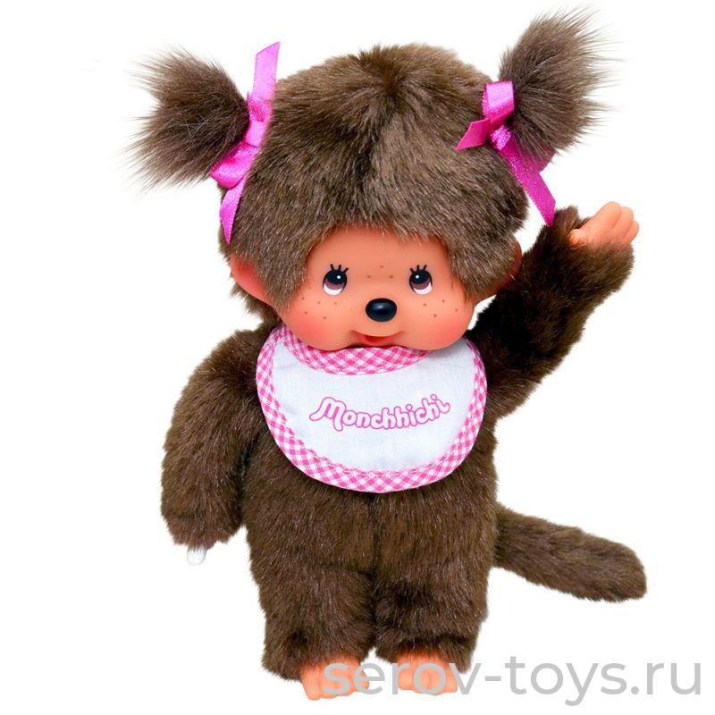 Обезьянка Monchhichi 20 см 255550 девочка в слюнявчике