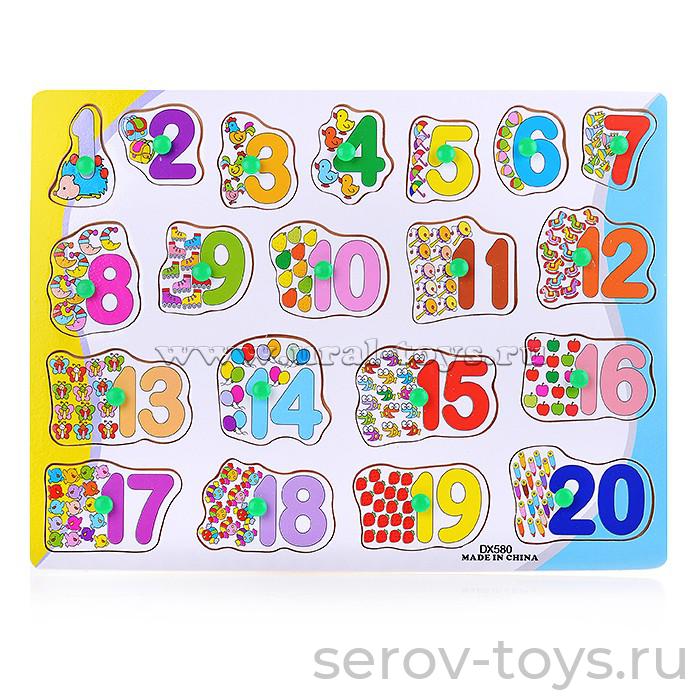 Пазл-вкладыш D0252 Цифры №4 30x22x2см Щепочка
