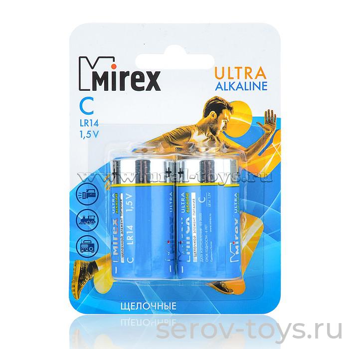 Элемент питания  LR14/AA Mirex 2шт на блистере алкалиновыею Цена за упаковкую Упаковку не вскрывать