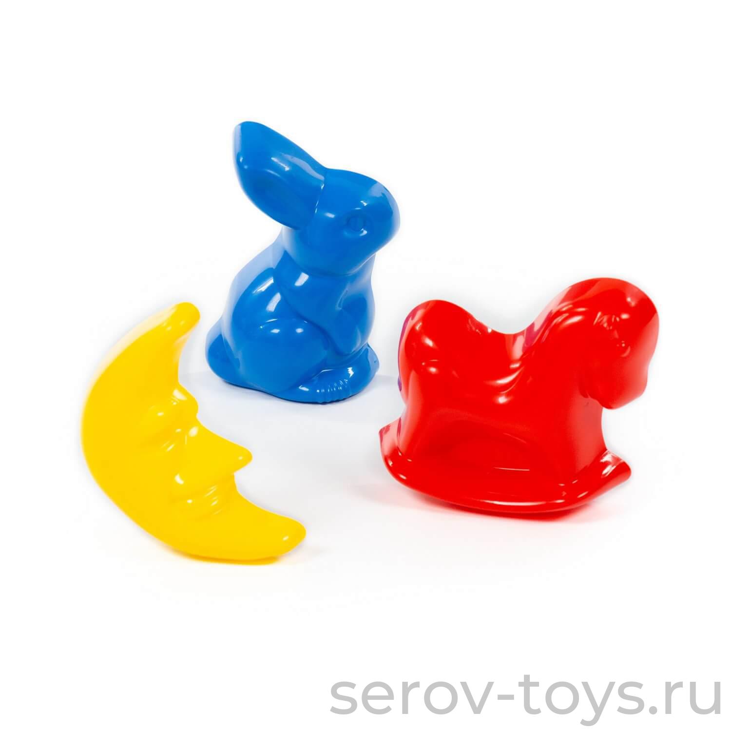 Формочки 3шт. (заяц+лошадка+месяц) 4673