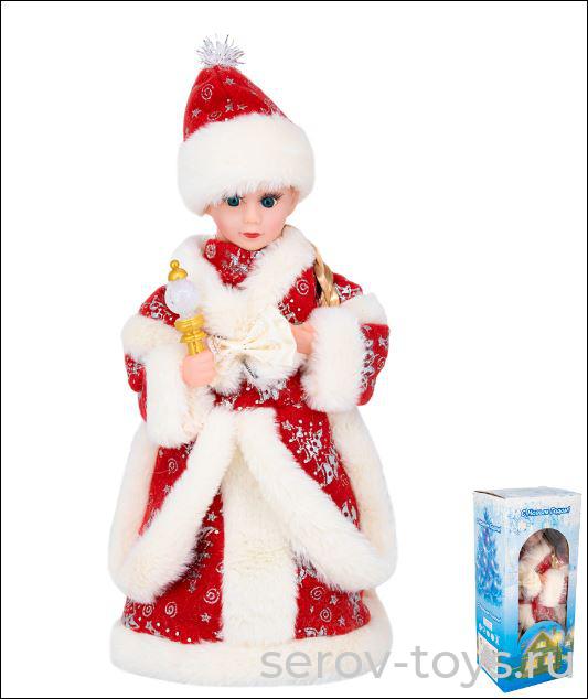 Снегурочка 2022-12 со свечой русс.озвуч 30см 141V-78 в кор
