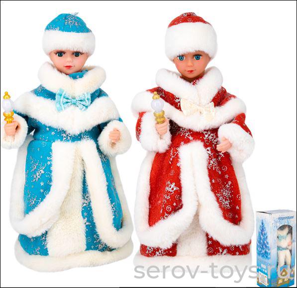 Снегурочка 2022-16 со свечой русс.озвуч 40см 141V-77 в кор