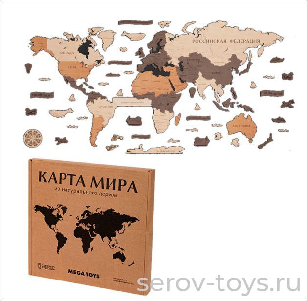 Пазл деревянный 22022 Карта мира