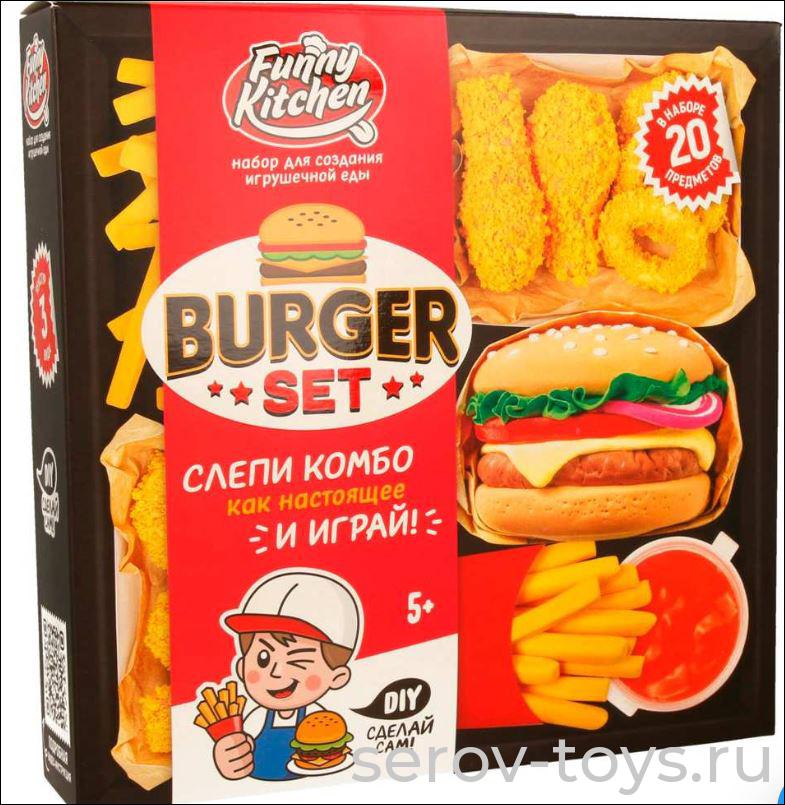 Набор ДТ Slime Лаборатория SS500-40215 Смешная кухня Бургер в кор