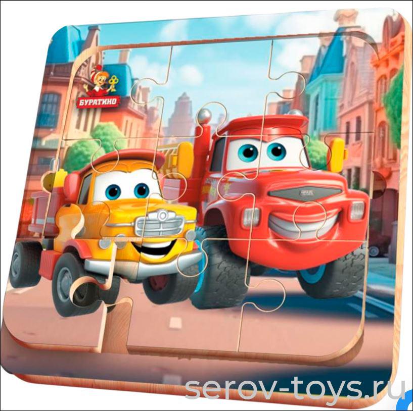 Пазл BRT22 Тачки 15*15см дерево Буратино