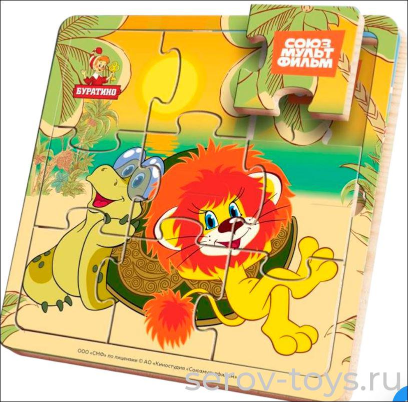 Пазл SMF-04 Союзмультфильм Львенок и черепаха 15*15см дерево Буратино