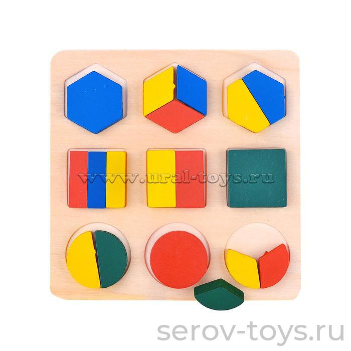 Пазл-вкладыш D0385-1 Геометрические фигуры Щепочка