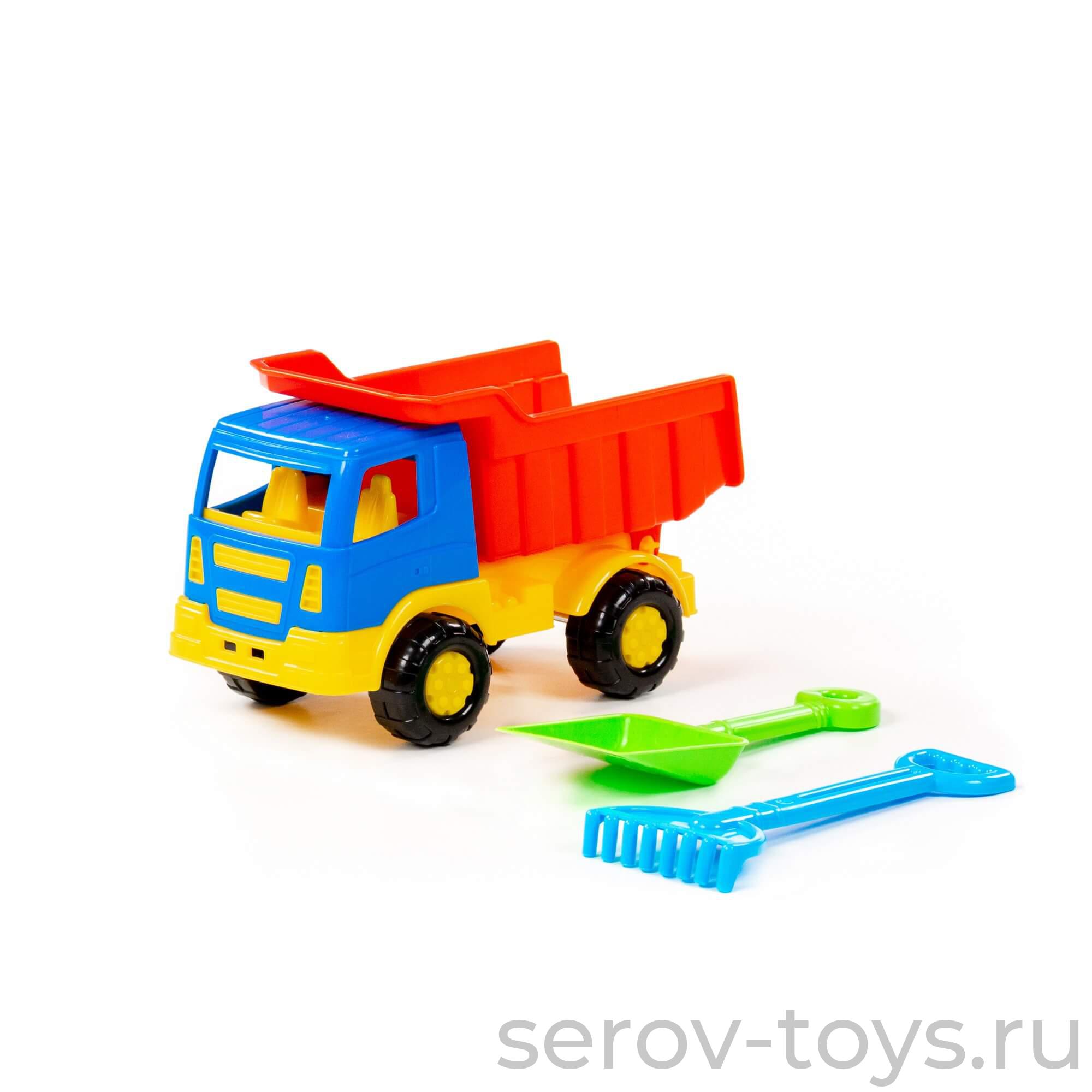 Песочный набор № 303 Тема - автомобиль-самосвал, лопатка, грабли 3307 ПОЛЕСЬЕ