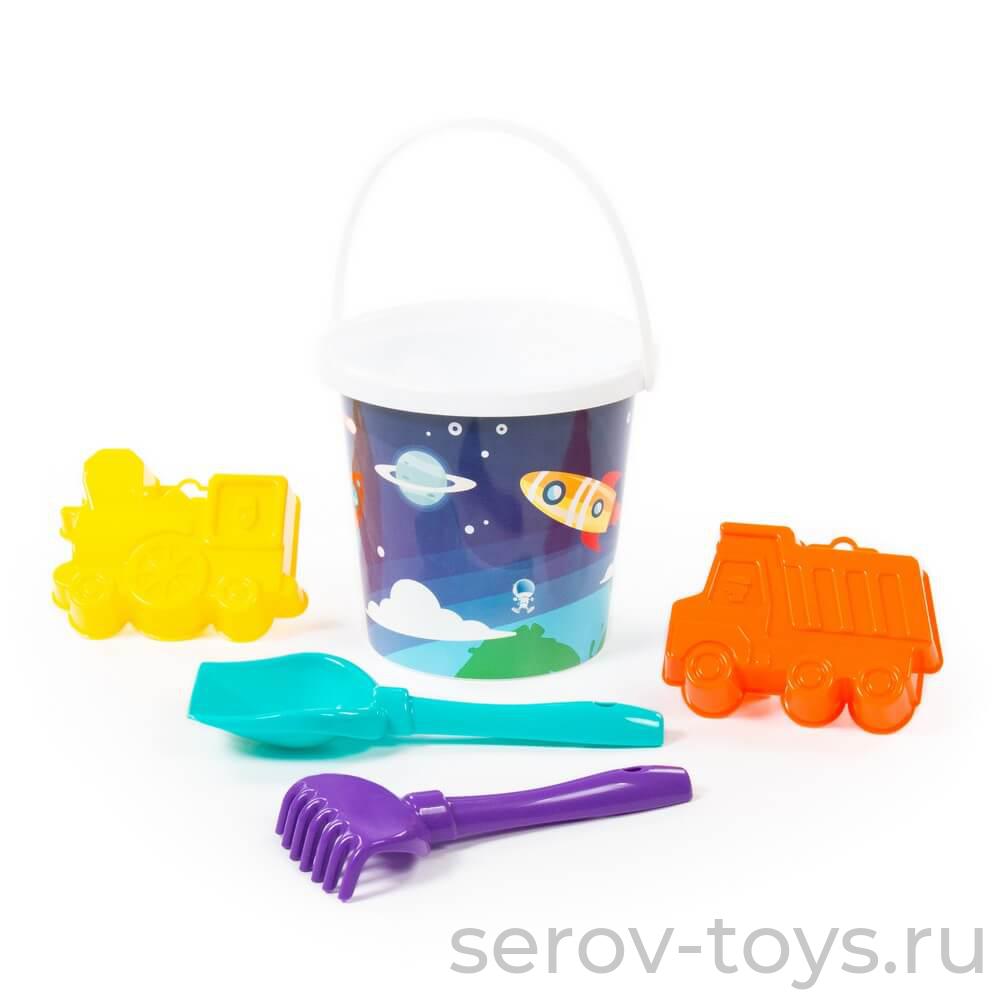 Песочный набор № 119 Ведро, формочки, совок и грабли 9067 ПОЛЕСЬЕ
