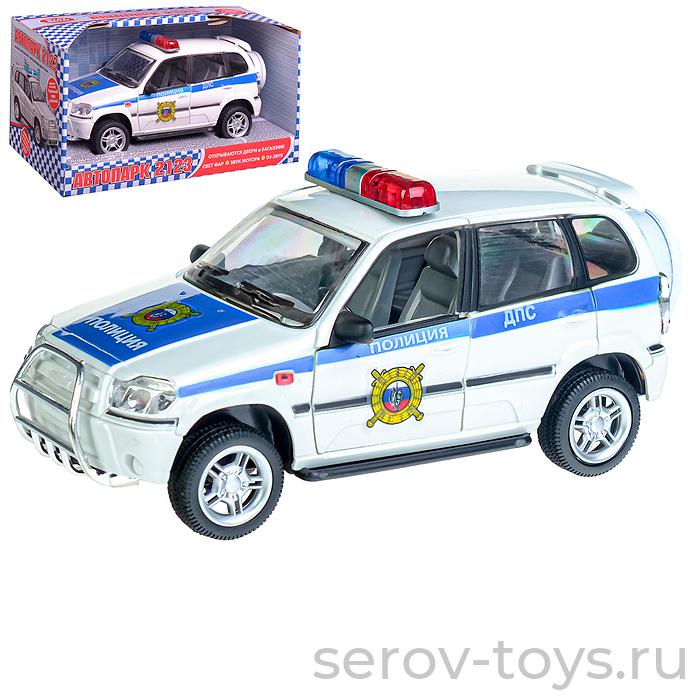 Машина  Нива Шевроле 9079F Полиция ДПС на бат инер в кор