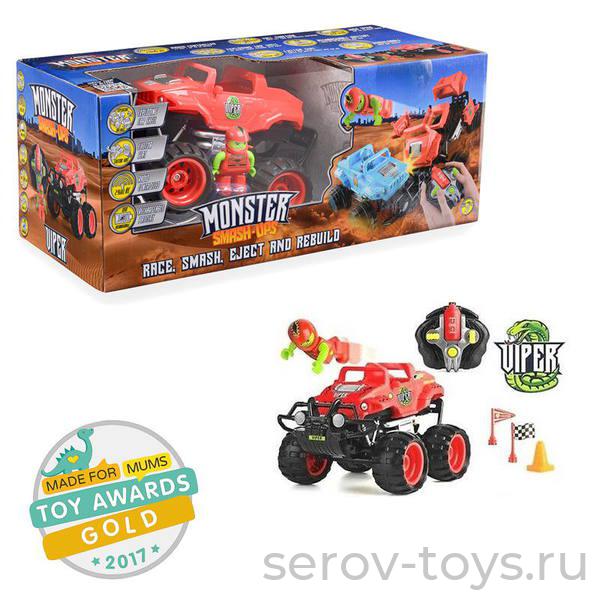 Машина-конструктор р/у  TY5873 Разбивающийся джип Monster Smash Ups на аккум USB зарядка в кор (A  - Жёлтый Raptor)
