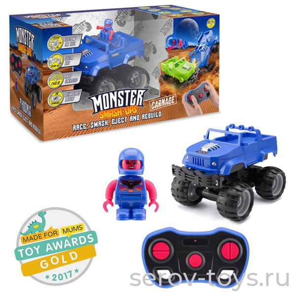 Машина-конструктор р/у TY6082 Разбивающийся джип Monster Smash Ups на аккум USB зарядка в кор (B - Синий Phoenix)