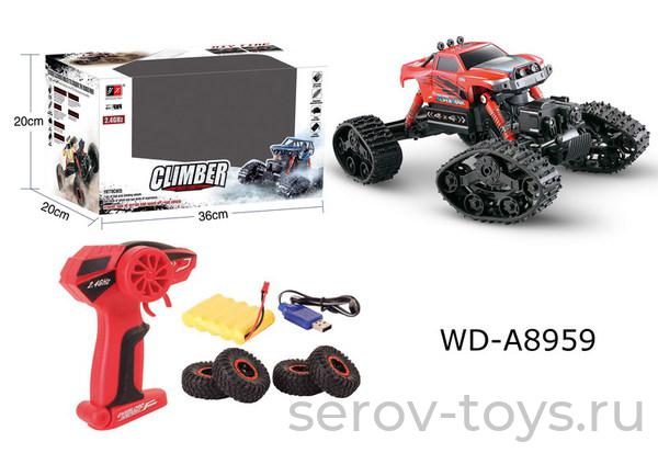Машина р/у 1:16 Скалолаз 8897-191E (на гусеницах и колесах) полноприводная на аккум JUNFA