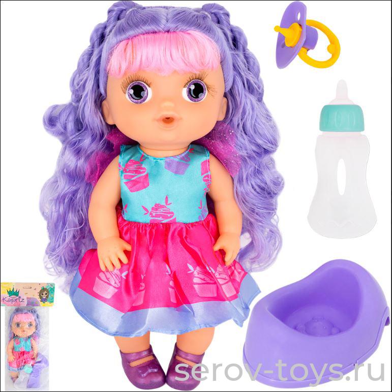 Кукла MK2325LK-A Радужные волосы 25см в пак Miss Kapriz