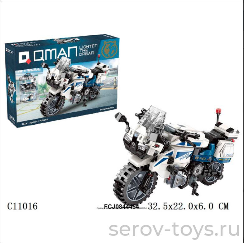 Конструктор Qman 11016 Мотоцикл полицейского 395дет