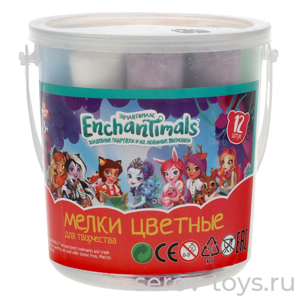 Мелки цветные Энчантималс MELBUCKET12-EN 6 цветов в ведре Мульти Арт