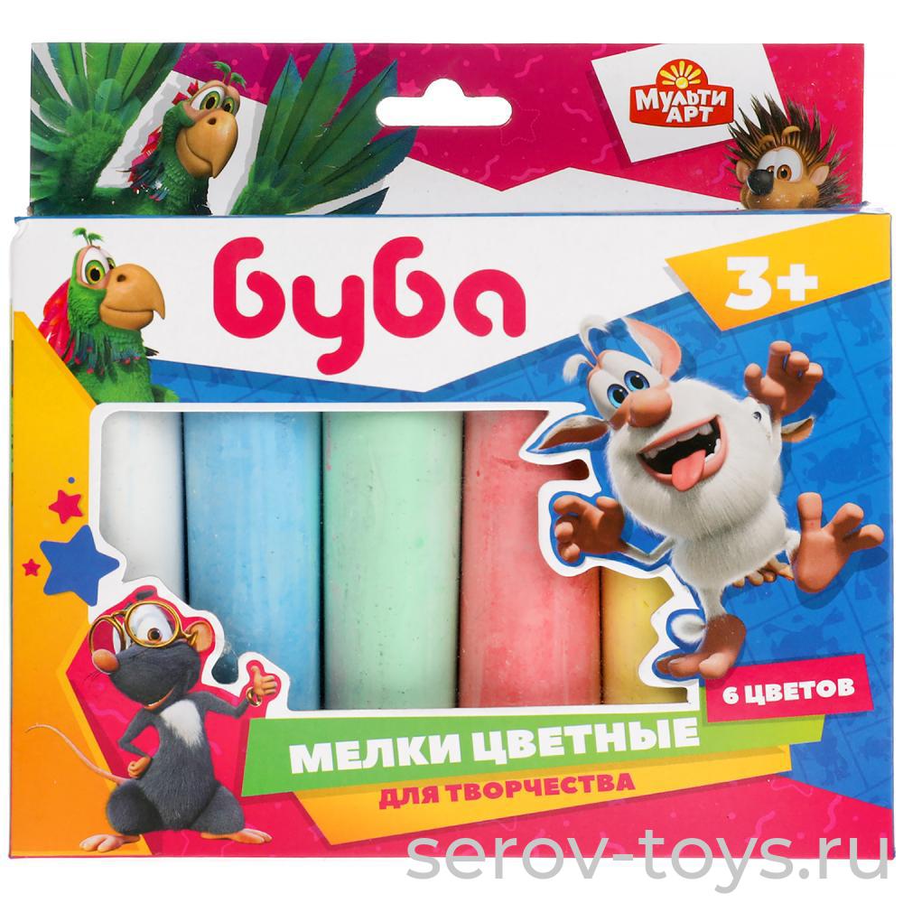 Мелки цветные Буба 100MEL6-BUBA 6 цветов в кор Мульти Арт