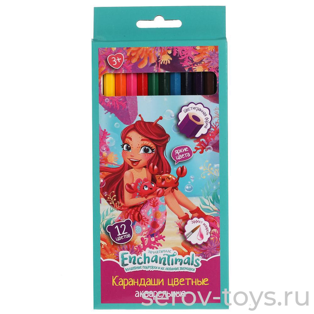 Карандаши цветные CPA12-55380-ENCH Энчантималс акварельные 12 цветов в кор Умка