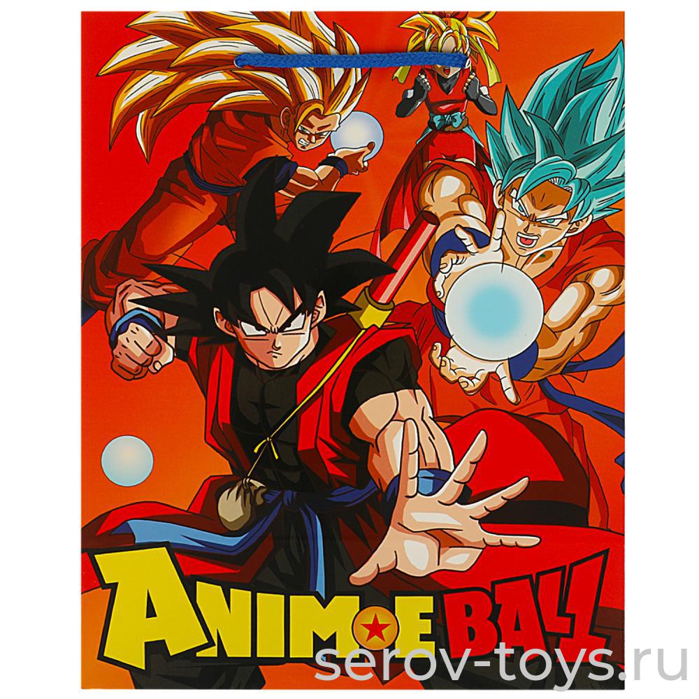 Пакет подарочный XL Anime ball 26*32*14см глянцевый Чудо праздник