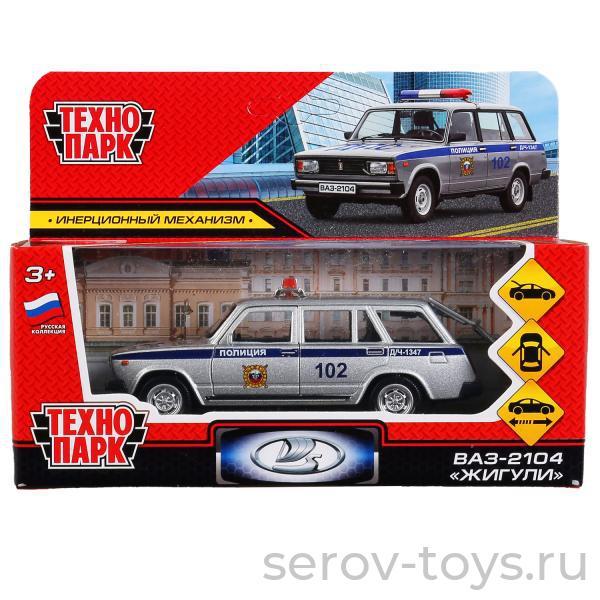 Модель Технопарк ВАЗ 2104 Жигули 2104-12POL-SR Полиция в кор
