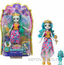 Enchantimals Кукла базовая со зверюшкой GYJ11  Королева Павлин Парадайз и питомец Рейнбоу GYJ13