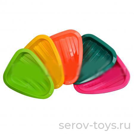 Санки ледянки треугольные 112.010 цветные 43х37х7см Полимер