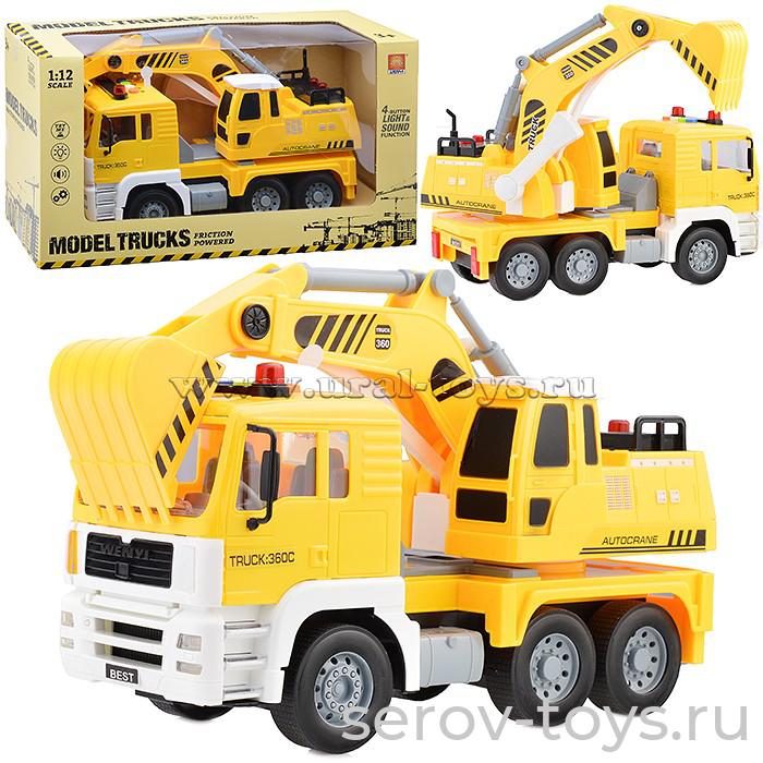 Машина инерц 1:12 WY360C Спецтехника Экскаватор свет звук Wenyi