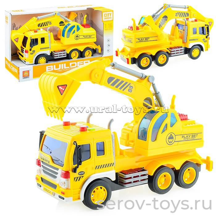 Машина инерц 1:16 WY310D Спецтехника Экскаватор свет звук Wenyi