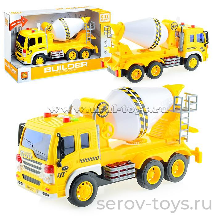 Машина инерц 1:16 WY310C Спецтехника Бетоновоз свет звук Wenyi