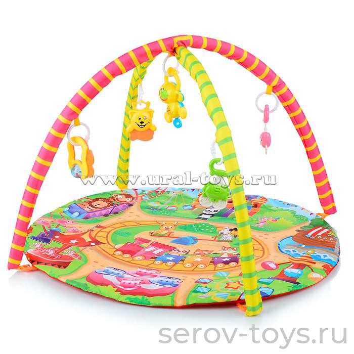 Коврик развивающий 604-4B Паровозик с погремушками 65 х 77 х 50 см в кор