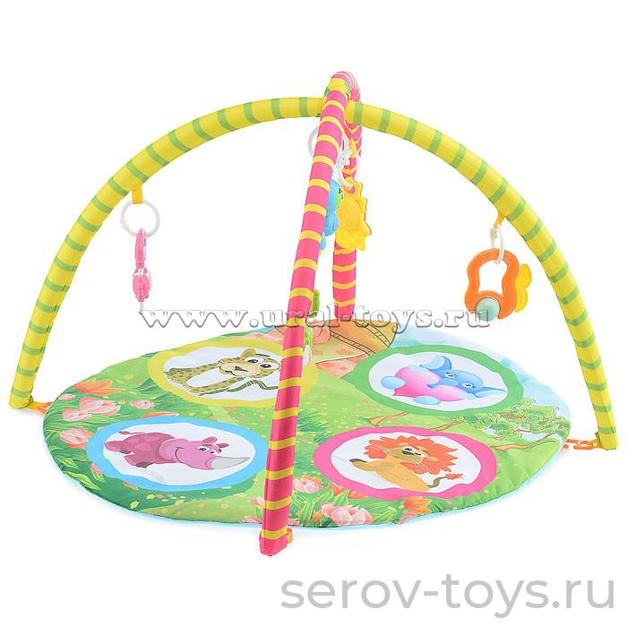Коврик развивающий 604-6B Африка с погремушками 76х65 см в кор