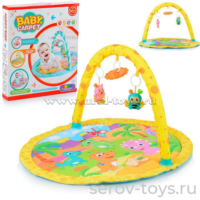 Коврик развивающий 863 Динозаврики с погремушками в кор***