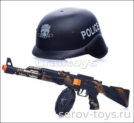 Автомат Полиция с каской 566T-2трещетка в сетке