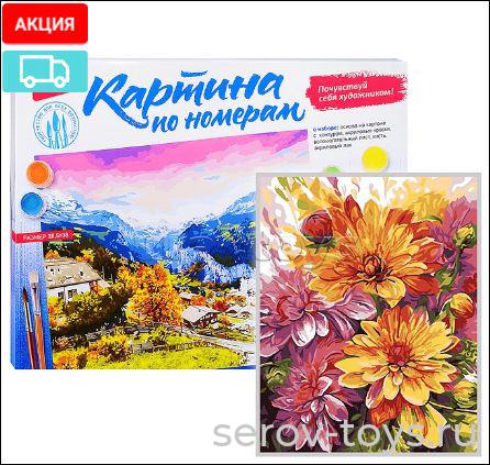 Набор ДТ Картина по номерам Кпн-306 Осенний букет  28*38см на картоне в кор Lori