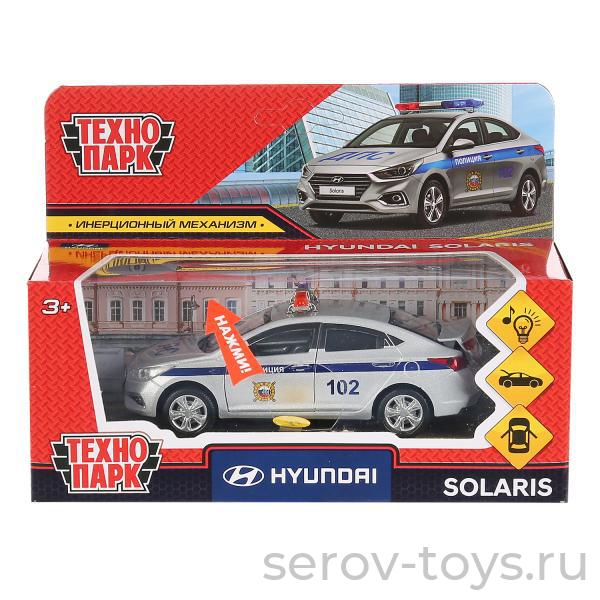 Модель Технопарк HYUNDAI SOLARIS Полиция SOLARIS2-12SLPOL-SR Серебристая свет звук в кор