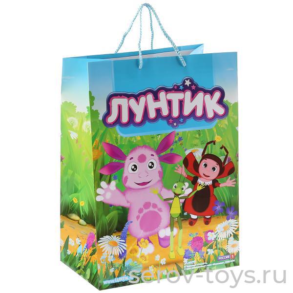 Пакет подарочный Лунтик 33*46*20см глянцевый в уп 12шт Играем вместе
