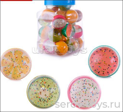 Мяч 42,5 мм каучук Фруктовое ассорти 00-1663