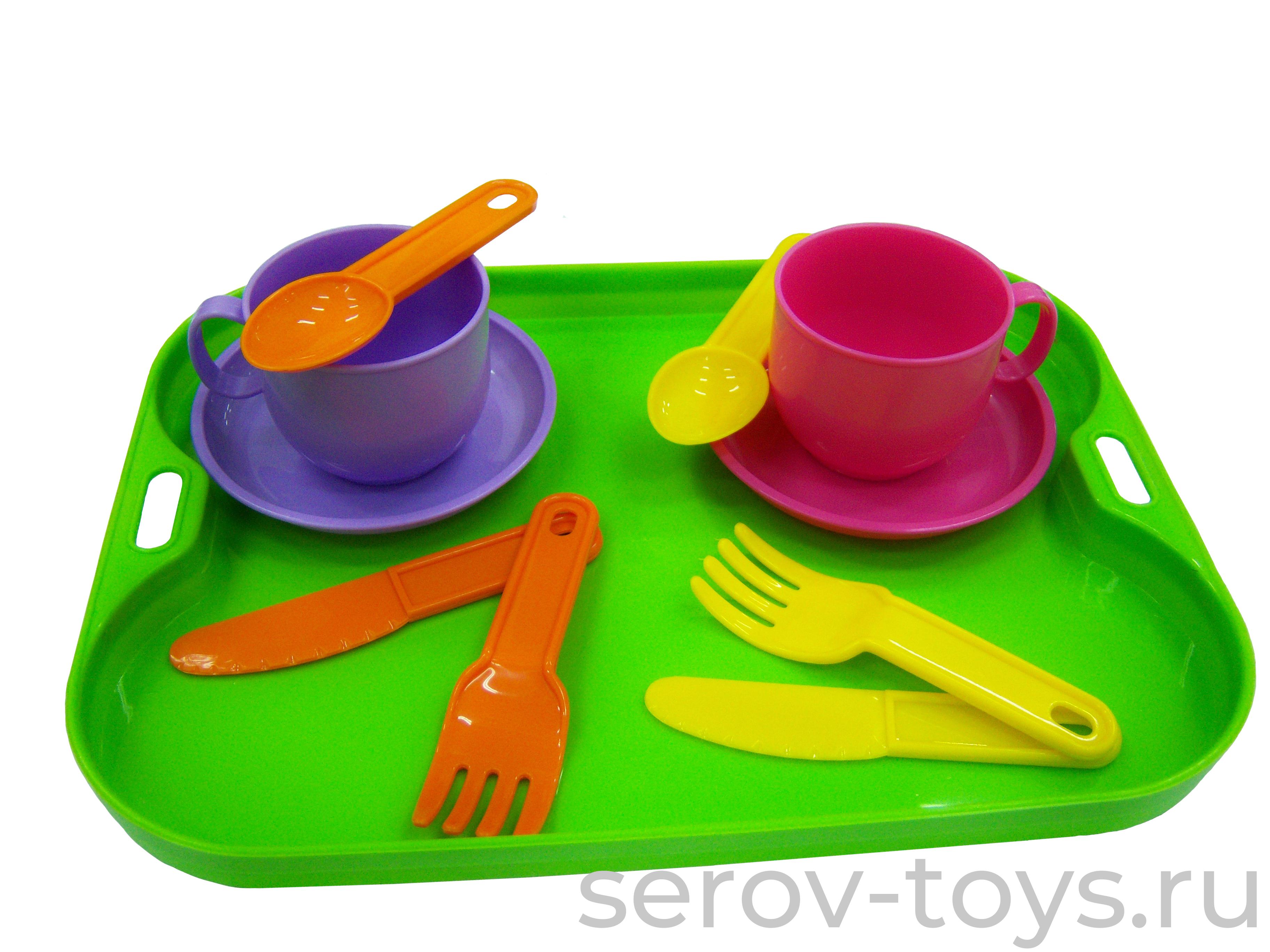 Набор посуды Минутка с подносом на 2 персоны 9516