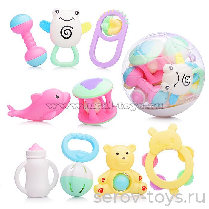 Набор погремушек 352-1A в контейнере-шар