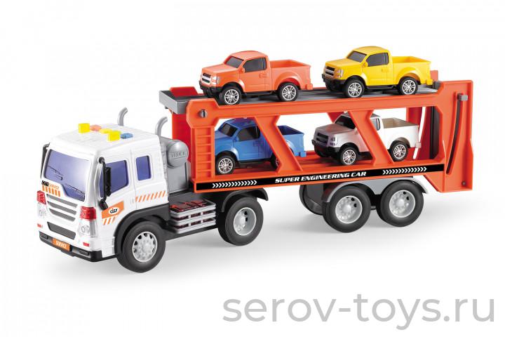 Машина инерц 1:16 WY572A Автовоз с машинами свет звук Wenyi